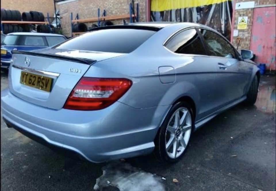 Mercedes C-Class after bodywork repair at EE Motors Northampton